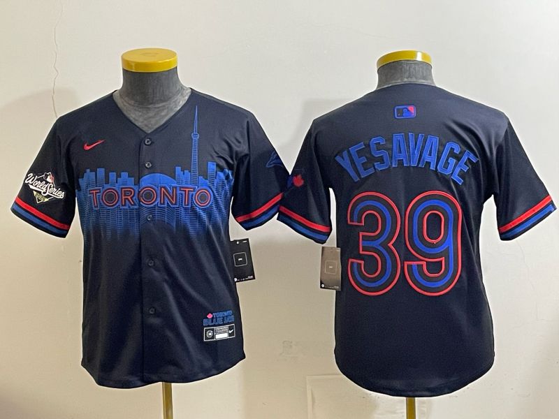 Youth 2025 Nike Toronto Blue Jays #39 Yesavage Blue Game MLB Jersey 05